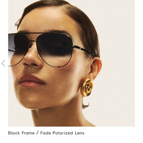 Quay Australia High Key Black
polarized Aviator Sunglasses NWT - Picture 5 of 10